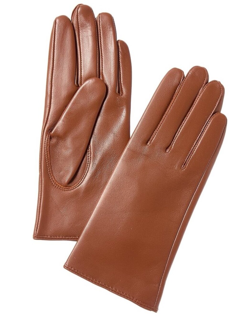Phenix Cashmere-Lined Leather Gloves Brown M